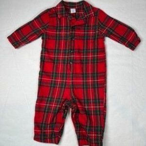 OLD NAVY 3-6 MONTHS PLAID CHRISTMAS ROMPER